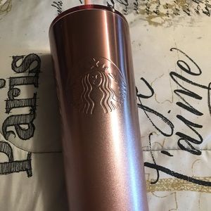 (SOLD) Beautiful Rose gold Starbucks tumbler